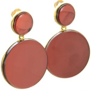Oscar de la Renta Bold Resin Mirror Drop Clip-On Earrings